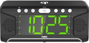 img 1 attached to Naxa Electronics NRC-190: Dual Alarm Clock with Qi Wireless Charging for Smartphones/iPod/iPhone/Tablets - LED Display, Black