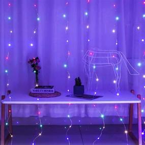 img 2 attached to 🌟 Remote Controlled LED Curtain Lights - Twinkly Lights with USB and 10 Light Strings, Perfect for Bedroom, Dormitory, and Christmas Decoration