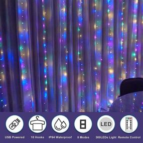 img 3 attached to 🌟 Remote Controlled LED Curtain Lights - Twinkly Lights with USB and 10 Light Strings, Perfect for Bedroom, Dormitory, and Christmas Decoration