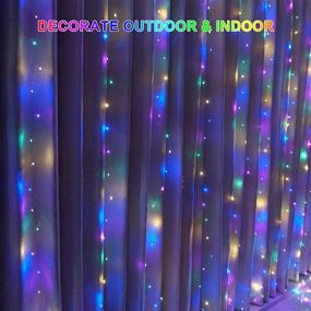 img 1 attached to 🌟 Remote Controlled LED Curtain Lights - Twinkly Lights with USB and 10 Light Strings, Perfect for Bedroom, Dormitory, and Christmas Decoration