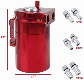 img 3 attached to ALAVENTE Universal Oil Catch Can Tank With Breather 400Ml Aluminum Dual Cylinder Polish Baffled Engine Air Oil Separator Tank Reservoir Kit