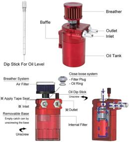 img 1 attached to ALAVENTE Universal Oil Catch Can Tank With Breather 400Ml Aluminum Dual Cylinder Polish Baffled Engine Air Oil Separator Tank Reservoir Kit