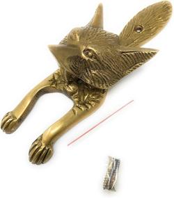 img 1 attached to 🦊 Madison Bay Fox Head Door Knocker: Exquisite Textured Brass, 6 Inches Tall - Enhance Your Entryway!