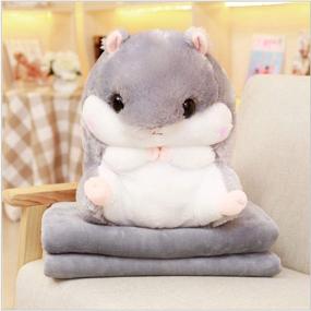 img 3 attached to 🐹 Cozy Hamster Pillow Blanket: Soft Stuffed 19 7-Inch Kids' Home Store Essential