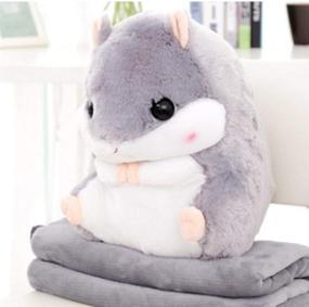 img 2 attached to 🐹 Cozy Hamster Pillow Blanket: Soft Stuffed 19 7-Inch Kids' Home Store Essential