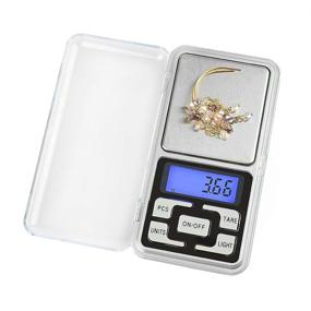 img 2 attached to Meichoon Digital Jewelry Scale: Precision Steelyard for Gems & Jewelry - Pocket Size, 1.1lb/500g Capacity (0.01g)