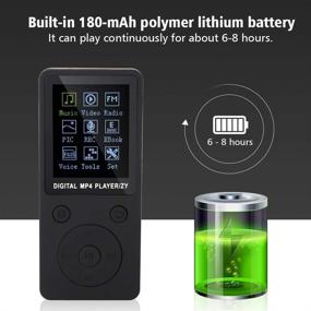 img 1 attached to 🎧 Black Portable MP3/MP4 Player with Music, Radio, Recording, Video, E-Book Functions, Stopwatch, 32G Memory Card Support, Extended Battery Life for Headphones