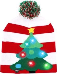 img 4 attached to 🎅 OurWarm LED Christmas Beanie: Light Up Winter Snow Hat with 6 Colorful LED Lights