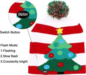 img 3 attached to 🎅 OurWarm LED Christmas Beanie: Light Up Winter Snow Hat with 6 Colorful LED Lights