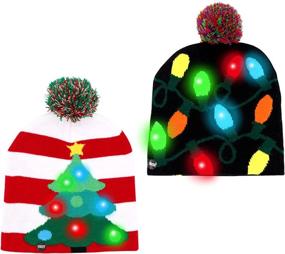 img 2 attached to 🎅 OurWarm LED Christmas Beanie: Light Up Winter Snow Hat with 6 Colorful LED Lights