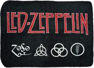 🔥 super soft led zeppelin 4 symbols fleece plush throw blanket - bioworld quality logo