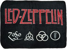 img 3 attached to 🔥 Super Soft Led Zeppelin 4 Symbols Fleece Plush Throw Blanket - Bioworld Quality