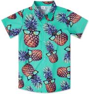 childrens hawaiian hibiscus pineapple turquoise boys' clothing and tops, tees & shirts logo