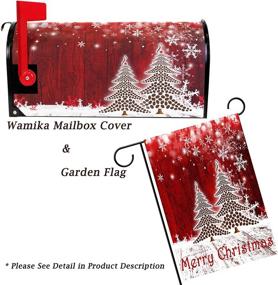 img 3 attached to 🎄 Merry Christmas Tree Winter Snowflake Pine Magnetic Mail Wraps – Red Christmas Tree Wood White Snow Mailbox Covers (Standard Size 21"Lx 18"W)