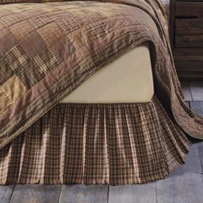 img 2 attached to 🛏️ Enhance Your Country Rustic Bedroom with VHC Brands Prescott Queen Bed Skirt: Dark Brown, 60x80x16 Bedding Accessory