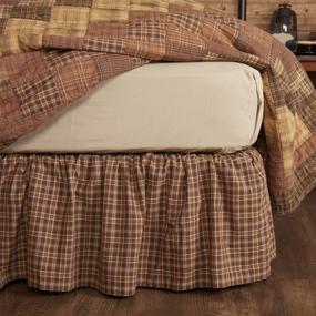 img 1 attached to 🛏️ Enhance Your Country Rustic Bedroom with VHC Brands Prescott Queen Bed Skirt: Dark Brown, 60x80x16 Bedding Accessory