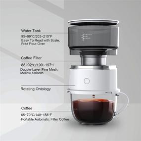 img 2 attached to Автоматический кофеварка AZFUNN Auto Pour Over с резервуаром для воды и фильтрами из стальной сетки - капельная кофеварка, автоматическое приготовление одной чашки объемом 6 унций