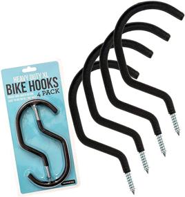 img 4 attached to 4-Pack Heavy-Duty Bike Hooks and Hangers - Versatile, Compatible with all Bike Types, Spacious Opening for Easy On/Off - Ideal for Garage Ceiling and Wall Bicycle Storage and Hanging - by Impresa Products