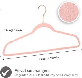 img 3 attached to 🌹 Rose Gold Velvet Hangers: Heavy-Duty, Non-Slip, 50 Pack - Perfect for Coats, Skirts, and More!