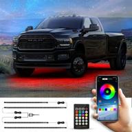 transform your ride with unplug exterior car led strip lights: neon accent underglow lights for trucks, cars, suvs | rgb led strip light underglow kit for car | app & rf control | 16 million colors sync to music | dc 12v logo