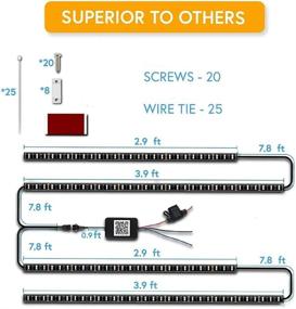 img 2 attached to Преобразуйте свою поездку с помощью внешних светодиодных полосок Unplug для автомобилей: неоновое подсвечивание с акустическим уклоном для грузовиков, автомобилей, внедорожников | Комплект полосок светодиодных подсветок "подложки" для автомобиля | Управление через приложение и радиоуправление | 16 миллионов цветов в режиме синхронизации с музыкой | DC 12V