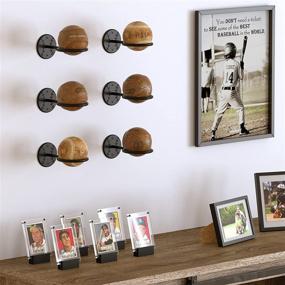 img 3 attached to 🏀 Wallniture Sporta Baseball Display Memorabilia Holder - Heavy-Duty Steel Wall Mount Rack for Collectibles