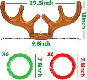 img 3 attached to 🦌 TURNMEON Inflatable Reindeer Antler Ring Toss Game - Fun Holiday Party Game for Christmas & Thanksgiving - Includes 3 Antlers & 12 Rings