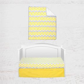 img 3 attached to 🌞 Pam Grace Creations 3-Piece Crib Bedding Set in Sunshine Yellow and Gray Chevron