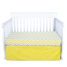 img 2 attached to 🌞 Pam Grace Creations 3-Piece Crib Bedding Set in Sunshine Yellow and Gray Chevron