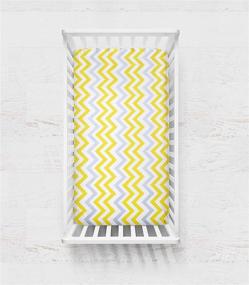 img 1 attached to 🌞 Pam Grace Creations 3-Piece Crib Bedding Set in Sunshine Yellow and Gray Chevron