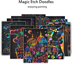 img 1 attached to Besting Scratch Paper Art Book - 3 Packs | 30 Sheets, 10.2x7.5 inches | Rainbow Color Scratch Off Paper with Stylus Scratchers | Ideal for Kids School, Focus & Hand Practice (PR330)