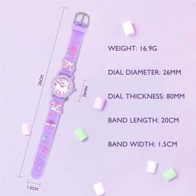 img 3 attached to Cute Waterproof Silicone Kids Watch for 3-10 Year Old Girls: 3D Cartoon Design, Toddler Wrist Watch