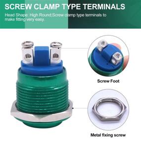 img 1 attached to 🌊 Twidec 19mm Waterproof Green Metal Shell Momentary Raised Top Push Button Switch - 3A/12~250V SPST 1NO Start Button for Car Modification Switch | Quality Assurance for 1 Year - M-19-G-G