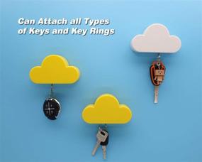 img 2 attached to 🔑 Meyerascal Yellow Cloud Magnetic Key Holder: Creative Ornament with Strong Magnetic Force, Hang Multiple Keys Easily!