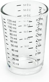 img 2 attached to 🦊 Set of 2 Fox Run Mini Multi-Purpose Liquid and Dry Measuring Shot Glasses, 4-Ounce Cups, Clear and Small