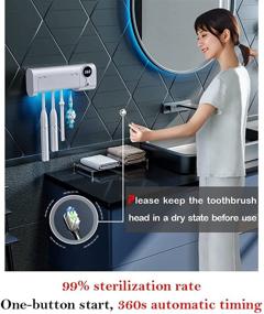img 3 attached to 🦷 MiMore Toothbrush Sanitizer and Holder with Sterilization Function - Wall Mounted for Bathroom, Toothbrush Sanitizer and Holder