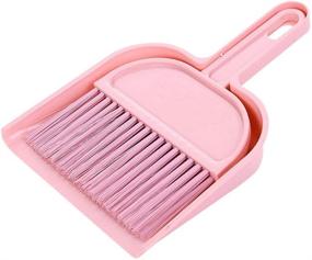 img 4 attached to 🐇 Pink HOWDIA Cage Cleaner Set: Mini Dustpan and Brush for Effortless Cleaning of Birds and Rabbits