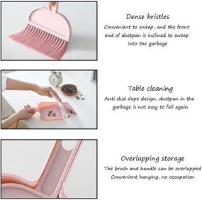 img 1 attached to 🐇 Pink HOWDIA Cage Cleaner Set: Mini Dustpan and Brush for Effortless Cleaning of Birds and Rabbits