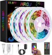 65.6ft hrdj led strip lights - music sync color changing 5050 smd rgb led light strips for bedroom - remote app control for room party logo