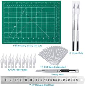 img 3 attached to 🔪 Cridoz Craft Knife Precision Cutter Kit: Includes Self Healing Cutting Mat, Stainless Steel Ruler - Perfect for Art, Hobby, Scrapbooking, and Stencil Carving