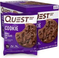 🍪 высокобелковое печенье с двойным шоколадным чипсом от quest nutrition - низкое содержание углеводов, 12 штук логотип