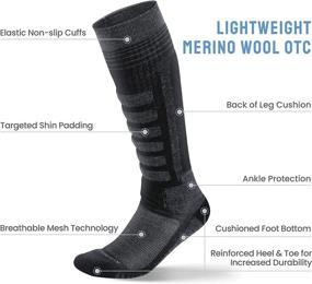 img 2 attached to 🧦 High-Quality Samsox Merino Wool Ski Socks: Over-the-Calf Snowboarding & Skiing Socks for Men & Women, Made in USA - 2 Pairs