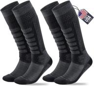 🧦 high-quality samsox merino wool ski socks: over-the-calf snowboarding & skiing socks for men & women, made in usa - 2 pairs логотип