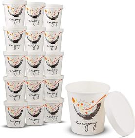 img 4 attached to 🔥 MT Products 16 oz Double Wall Poly Paper Hot Cups with Vented Lids (20 Cups & 20 Lids) - Ideal for Hot Food, Soup, Cold Ice Cream; Leak-Proof