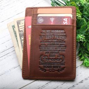 img 3 attached to Premium Leather Minimalist Wallet with RFID Blocking Technology