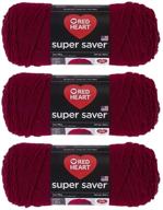 ❤️ red heart e300-376 super saver yarn in burgundy – premium quality, durable knitting/crochet yarn for all projects logo