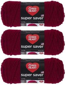 img 1 attached to ❤️ Red Heart E300-376 Super Saver Yarn in Burgundy – Premium Quality, Durable Knitting/Crochet Yarn for All Projects