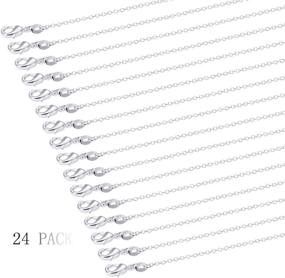 img 1 attached to Outus 24 Pack Silver Plated Chain Necklace: Dainty 1.2 mm Link Cable Chain with Lobster Clasp, 18 Inches - Classic and Elegant Jewelry for All Occasions