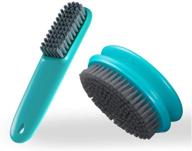 🧼 bluegreen scrubbing brush 2 pack: efficient household laundry scrub brush for clothes, shoes, and sneakers - portable soft plastic cleaning washing brush with comfortable grip logo