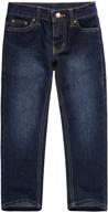 👖 boys' clothing: unacoo elastic waistband jeans in black logo